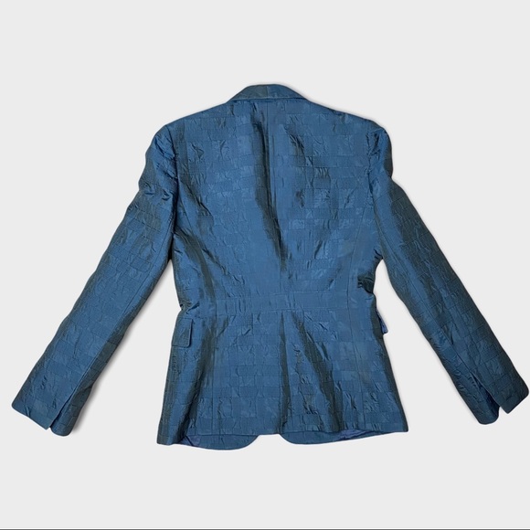 Marlowe Metallic Navy Blue Lined Suit Blazer Sz S - Picture 3 of 16